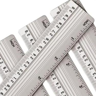 Imagem de Réguas Metálicas De Alumínio Metal Régua Escolar Material Atacado Régu