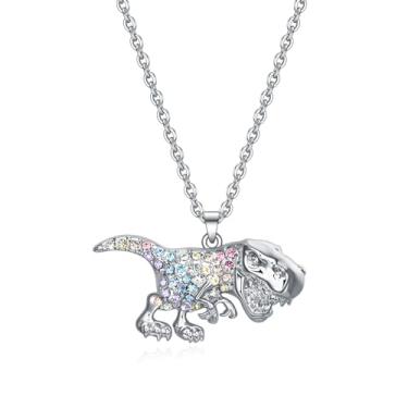 Imagem de Colar cavalo/gato/axolote/unicórnio/guaxinim/canguru/t-rex/elefante/chihuahua/golden retriever/coala/cabra/vaca, presentes para meninas e mulheres, lindo colar de cristal colorido grande animal