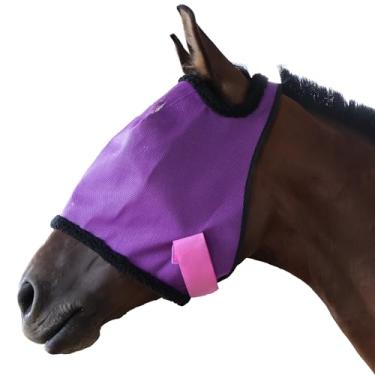 Imagem de KZWT Máscara de mosca de cavalo, com proteção UV, cobertura de malha fina de rosto inteiro fornece melhor visão e fluxo de ar para cavalos