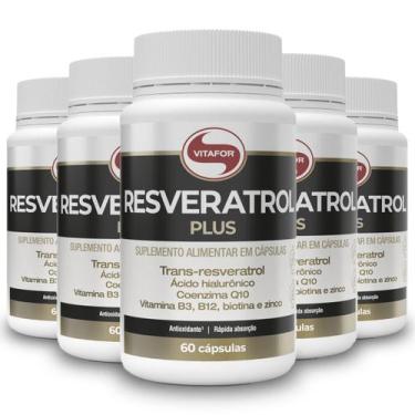 Imagem de Kit 5 Resveratrol Plus Vitafor 60 Cápsulas