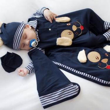Imagem de Saída de Maternidade Cachorrinho Azul Marinho 5 Peças - Tieloy, P