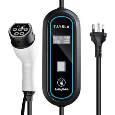 Imagem de TAYSLA Phantom Portátil Carregador EV 3,5KW 8A 10A 13A 16A Tipo 2 3.5M Cabo De Carregamento Elétrico Com Tela WallBox Plug BR Para Carro BYD Nissan Volvo