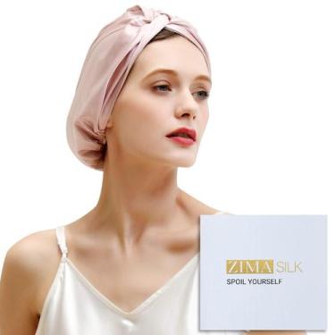 Imagem de Boné de Dormir de Seda ZIMASILK 22 Momme - 100% Mulberry Silk Rosa