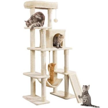 Imagem de Torre de Gato Yaheetech de 63 Polegadas com Arranhadores e Múltiplos N