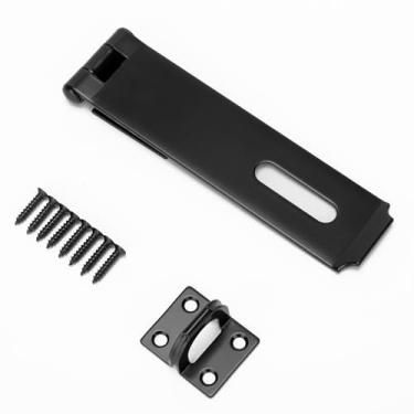 Imagem de DURIGID Trava de porta de aço inoxidável de 18 cm, trava de segurança para portão de segurança, trava de ferrolho com cadeado para portão de cerca, celeiro, jardim, galpão, caixa de ferramentas,