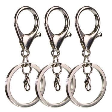 Imagem de Chaveiro Mosquetão Com Argola Italiana 30mm Resistente 50 unidades