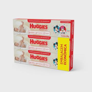 Imagem de Creme preventivo de assaduras huggies supreme care 3 unidades 80G cada