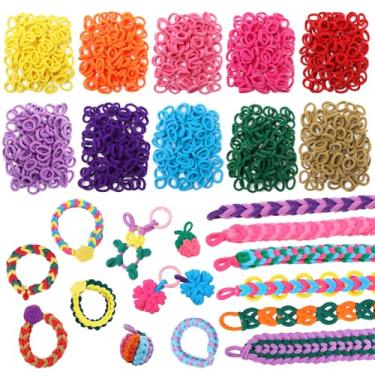 Imagem de FUNiOi 1000 peças de refil de tear de tecelagem de gatos para kit de fabricação de pulseiras, suprimentos de artes e artesanato, laços de cabelo de bebê para meninas de 6 a 12 anos, ideia de presente