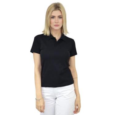 Imagem de Camisa Polo Feminina Acinturada - Baby Look Polo - DEMORGAN, Preto, G