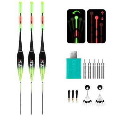 Imagem de QualyQualy Boias de pesca com carregador com 3 peças que mudam de cor para pesca em Walleyes tipo Crappie Walleyes