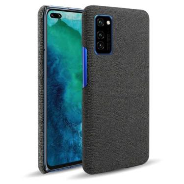 Imagem de Capa para Huawei Honor V30,Capa desenhada em lona,Case Protetora Ultrafina com Empunhadura Macia,Design em Tecido Antichoque e Antiarranhões-Black