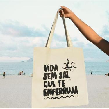 Imagem de Bolsa 100% Algodão Tema Vida sem Sal que te Enferruja - armazze
