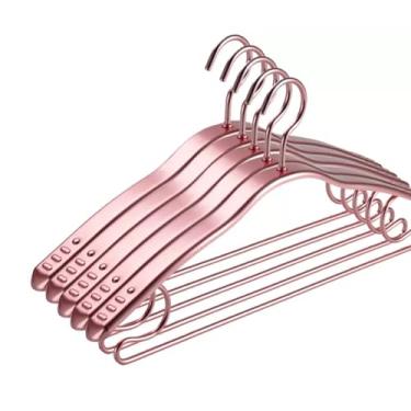 Imagem de Cabides padrão 10 peças cabides de alumínio cabides de metal cabides antiderrapantes que economizam espaço cabides resistentes para homens e mulheres economia de espaço (cor: ouro rosa) (ouro rosa)