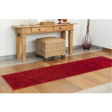 Imagem de Passadeira Tapete Macio 0,6X2,50m Antiderrapante Vermelho