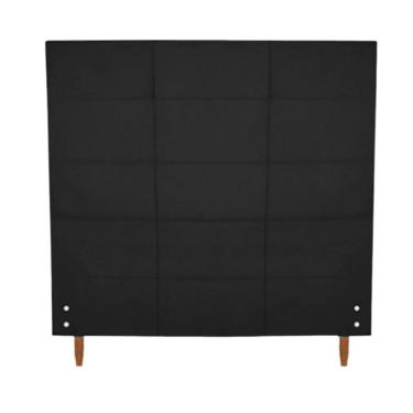 Imagem de Cabeceira Estofada Cama Box Casal 138cm Raissa Suede Preto