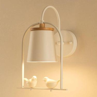 Imagem de Luz de parede interna criativa nórdica, personalidade de decoração à beira da cabeceira, de montagem na parede, luminária de arandela de metal de madeira, para corredor de pedestal E26, café