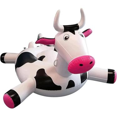 Imagem de Cama Piscina Flutua Flutuante Linha Água Diversão Adulto Natação Anel Lounge Raft Floaties Cadeira Reclinável Flutuante Vaca Criativa