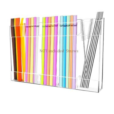 Imagem de Organizador de dispensador de canudo acrílico com fita adesiva para armários de bancadas de cozinha