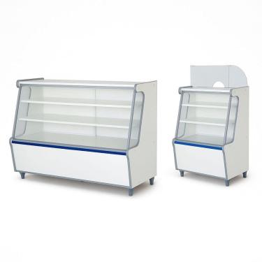 Imagem de Balcão Vitrine Seco Art 120 Caixa 70 Branco Kit2pç Fx Azul