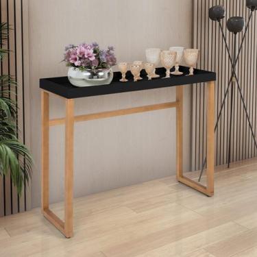 Imagem de Aparador buffet slim p/ sala cozinha pes madeira tampo mdf - MULTIPLA 