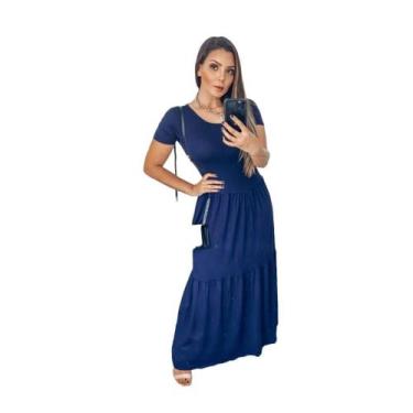 Imagem de Vestido Longo Com Camadas Elegante 3 Marias Básico De Malha - NoBrand,