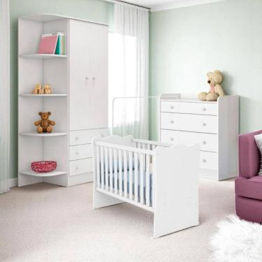 Imagem de 1Berco Doce Sonho Branco (1.5) + 2523Comoda Com Trocador Doce Sonho(2523.5) + 825G. Roupa Inf. 2Pts Doce Sonho(825.5)