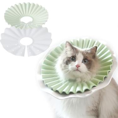 Imagem de Cone de recuperação macio para gatos e cães pequenos, coleira leve para gatos de 26 g para pós-cirurgia, banho, desparasitação – cone protetor para animais de estimação, verde