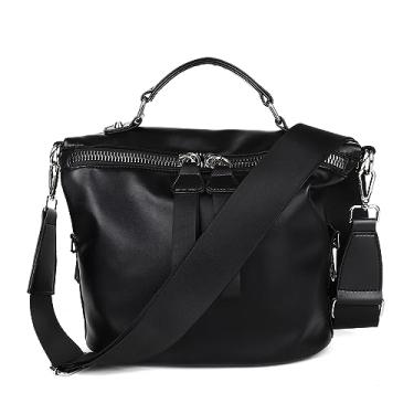 Imagem de VGOAL Bolsas transversais para mulheres, bolsa de mão feminina de grande capacidade, casual, leve, viagem, compras, impermeável, bolsa de ombro (preto)