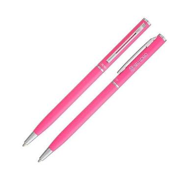 Imagem de Caneta Crown Personalizada Hawai Esferográfica Metal Média Torção Ideal para Presente Gravação a Laser Nome Simbolo Logo Leve Pequena Original (Rosa Escuro)