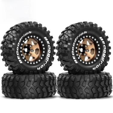 Imagem de Rodas De Borracha Beadlock De 1.9 Polegadas Para 110 RC Crawler Traxxa