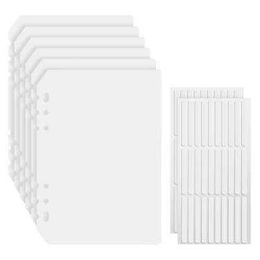 Imagem de 6 folhas A5, 6 anéis, páginas de inserção de plástico, organizador de unhas, fichário transparente, refil de folhas com 60 fitas autoadesivas