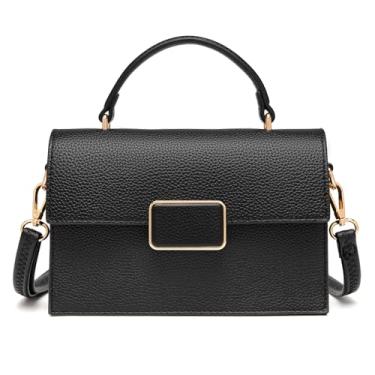 Imagem de NGGU Bolsa feminina com alça superior - bolsa transversal pequena com alça ajustável, mini bolsa de alça superior, 02 Preto