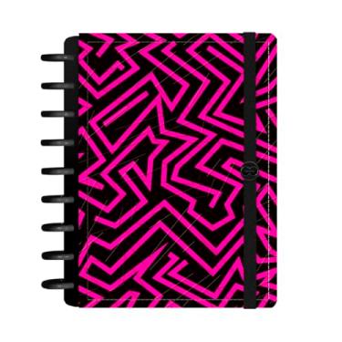 Imagem de Caderno de Disco Inteligente Iscool M+ Urban Flow Traço Urbano Fluor Rosa