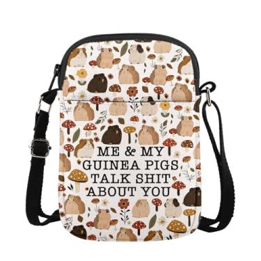 Imagem de MAOFAED Bolsa transversal engraçada para porquinhos-da-índia, Me and My Guinea Pigs Talk S hit About You, presente para amantes da natureza (myGuineaPig)