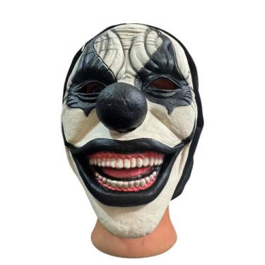 Imagem de Fantasia Mascara palhaço sarcástico assustador branco/preto - Genérica