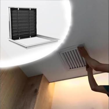 Imagem de Painel De Acesso De Drywall De Teto Com Ninho à Prova De Poeira, Porta De Acesso Com Persianas Para Encanamento De Ventilação, Tampa De Grade Branca Para Sistemas, W X H, 55x90cm(22x36in)