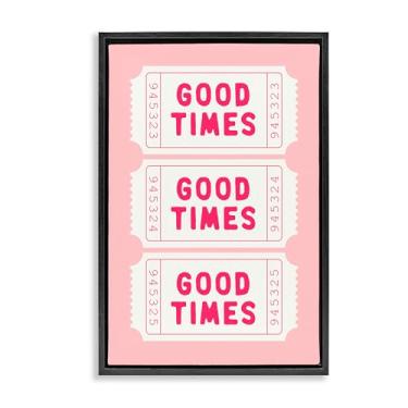 Imagem de Stupell Industries Good Times Ticket Stubs Black Framed Floater Canvas Wall Art, design por Lettered and Lined, 25 x 17