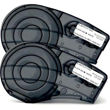 Imagem de PIZAIE Etiqueta de revestimento de arame compatível com M21-1500-427 autolaminada para painel de remendo de vinil e etiquetagem de cabos, funciona com impressora M210/M210-LAB BMP21-PLUS/LAB, largura