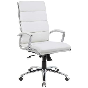 Imagem de Cadeira de Escritório Ergonômica Giratória com Suporte Lombar e Altura Ajustáveis, Branca, BOSS OFFICE PRODUCTS B9471 WT, Branco