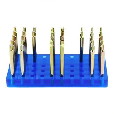 Imagem de Conjunto de 34 peças de dopsticks de pedra de alta precisão, diâmetro 6 mm x comprimento 65 mm de aço carbono facetando varas DOP com revestimento colorido antiferrugem e caixa de armazenamento para