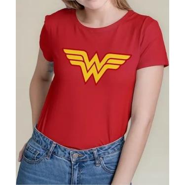Imagem de Camiseta Camisa Algodão Feminina Masculina Adulto Mulher Maravilha Her