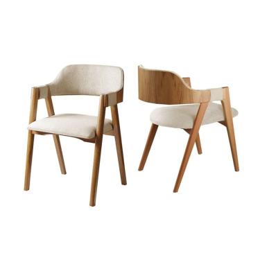 Imagem de Cadeiras Madeira Maciça com Braço - Dália - Harmonia Salas