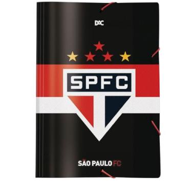 Imagem de Kit de Pastas Aba Elásticas, Dac, Plástica, São Paulo FC, Sem Lombo, Pacote com 10