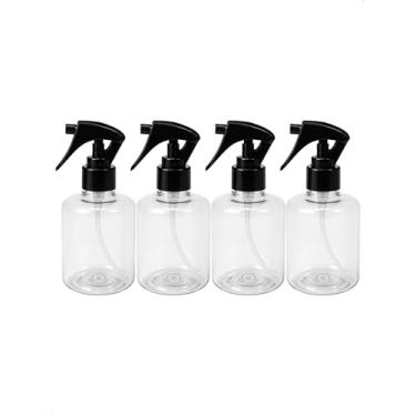 Imagem de Kit 4 Frasco Cilindrico Borrifador Preto Mini Trigger Pulverizador com Válvula Multiuso 250ml