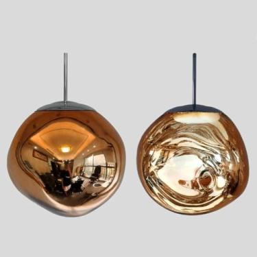 Imagem de Lustre Pendente Luxuoso Lava Macaron Nórdico (Âmbar, 15cm)