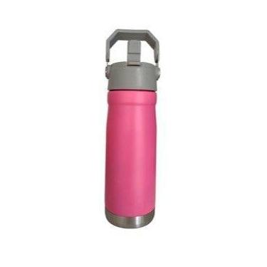 Imagem de Squeeze Garrafa 650 ml Aço Inox Térmica com Canudo - NoBrand, Pink