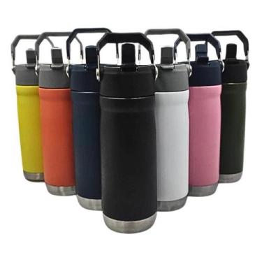 Imagem de Squeeze Garrafa 650 ml Aço Inox Térmica com Canudo - NoBrand, Aleátori