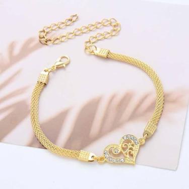 Imagem de Tornozeleiras femininas douradas e prateadas, à prova d'água, com strass brilhante, joia de pé, infinito, coração, tornozeleiras, One Size, Liga de aço, Sem Pedra Preciosa