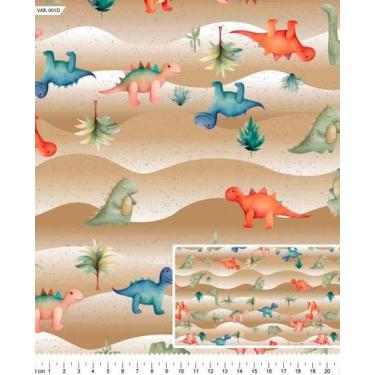 Imagem de Tecido Tricoline Digital Jurassicute - Coleção Lúdica - Tecidos Caldei