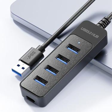 Imagem de Hub USB 3.0, extensor USB de 5 portas com porta de alimentação USB C de 5 V, para laptop, PC Car, PS4/5, Xbox e mais
